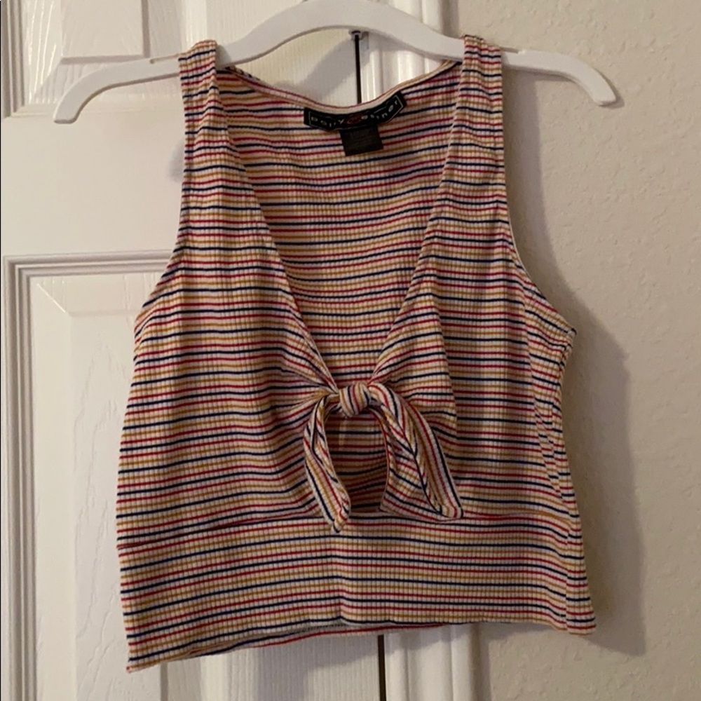 Rainbow crop top with bow